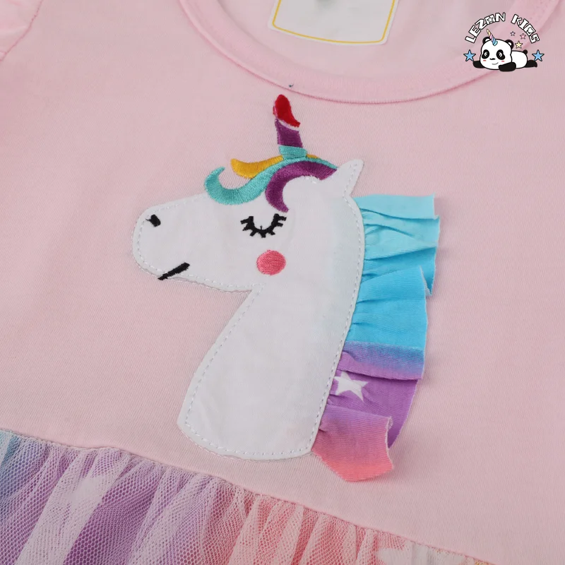LEZONKIDS - Custom Designs Cotton Girls Unicorn Dress Tutu Latest Children Dress